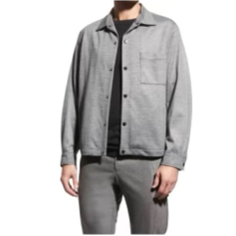 NWT Hugo Boss Carper J Coach Slim Fit Jacket Heathered Silver Wool Blend Men's L